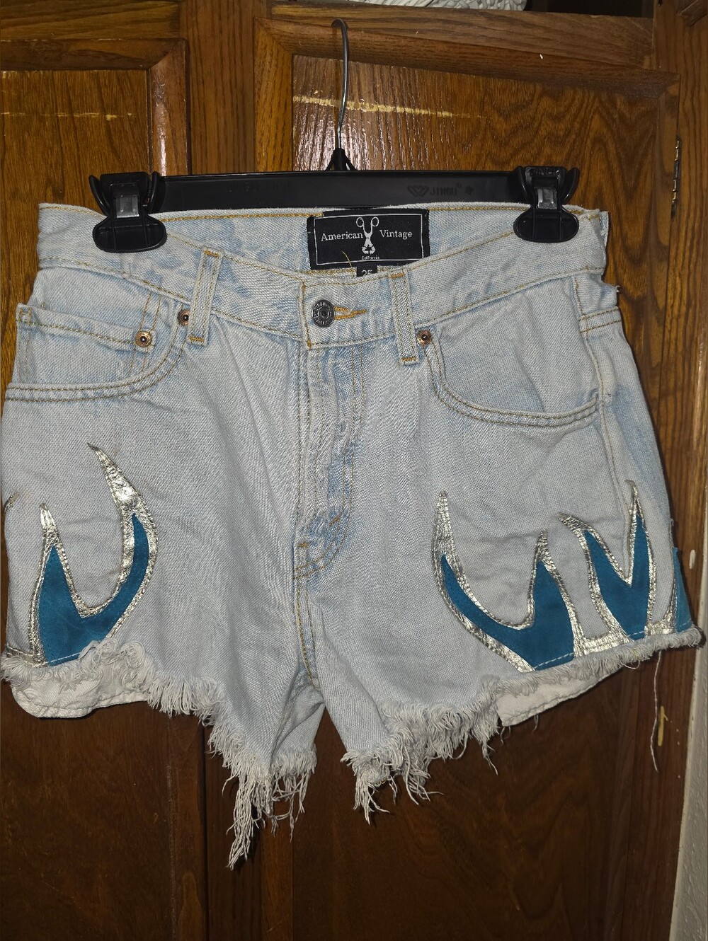 American Vintage denim flame shorts Size 25